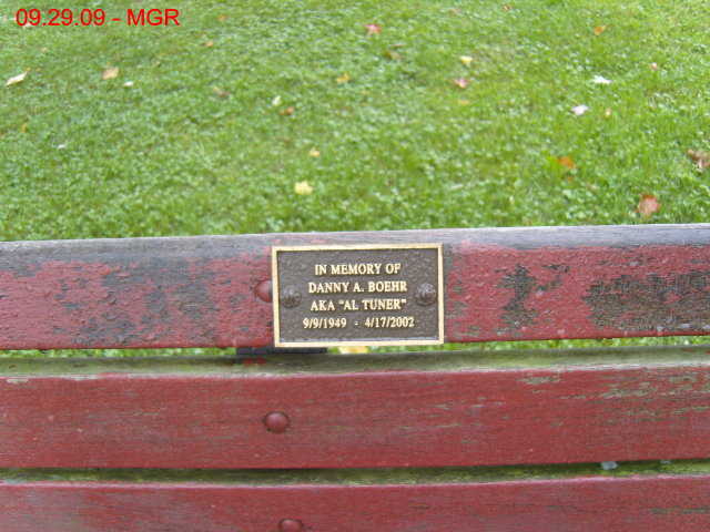 Danny Boehr  (aka Al Tuner) Memorial Plaque at  Horseshoe Curve