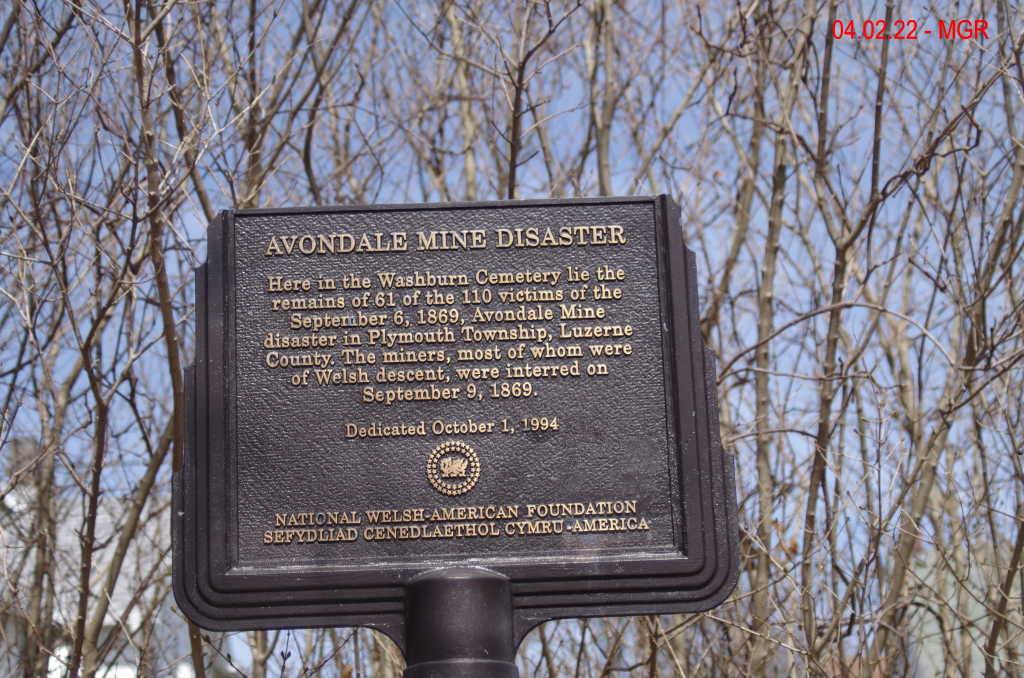 Washburn Street Cemetery Avondale Mine Disaster Markers
