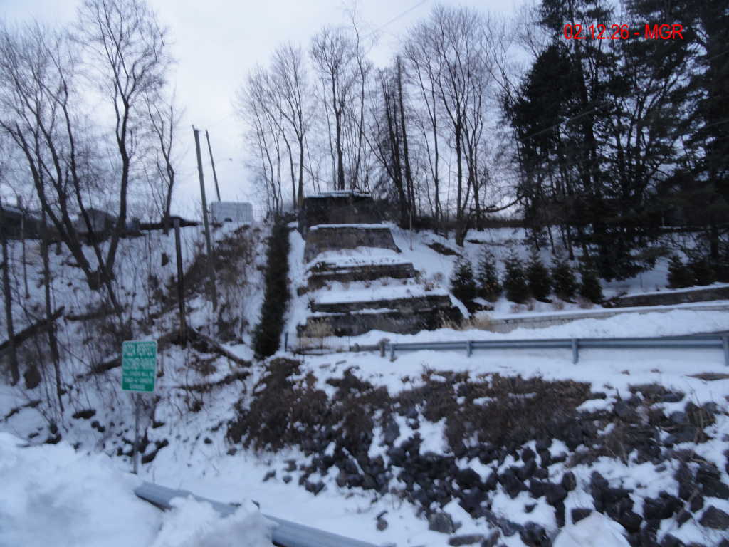 Carverton Trestle Abutments In Snow