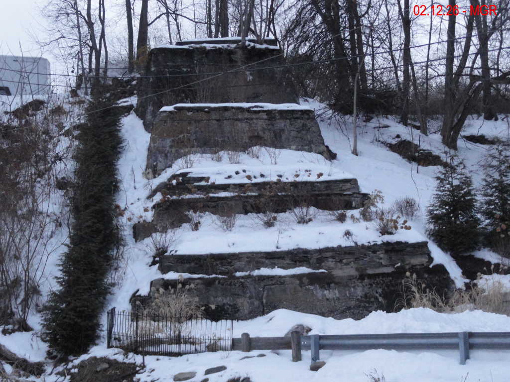Carverton Trestle Abutments In Snow