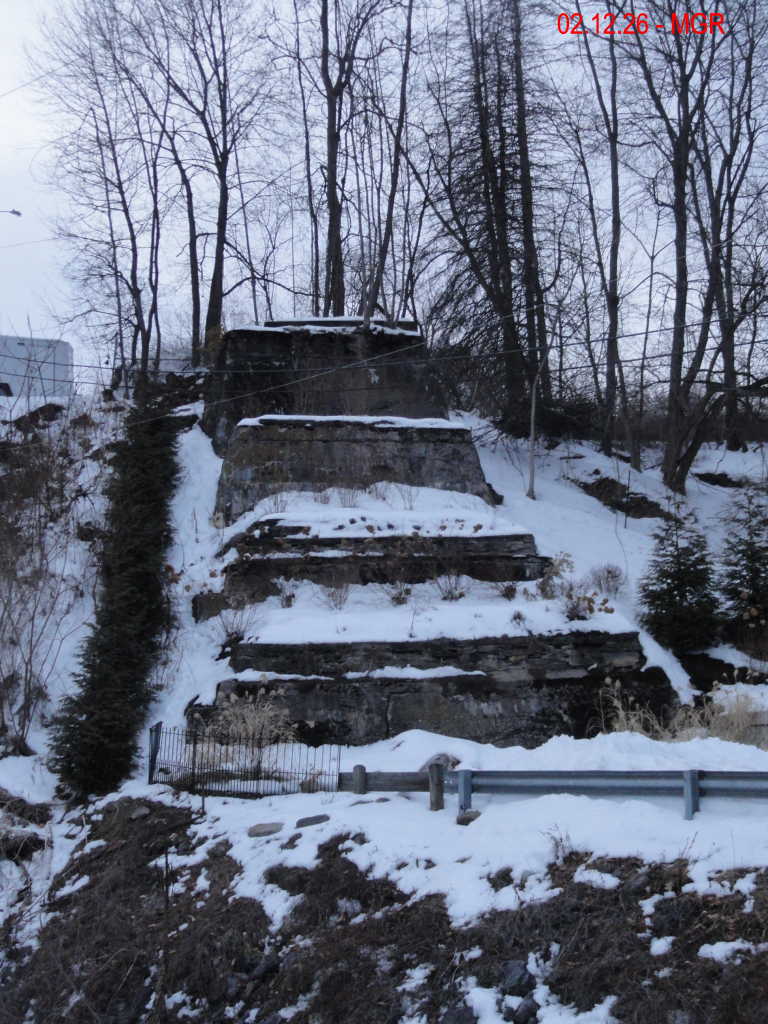 Carverton Trestle Abutments In Snow