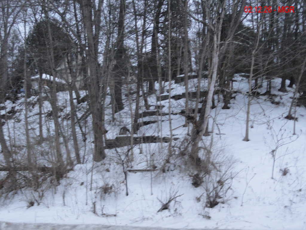 Carverton Trestle Abutments In Snow