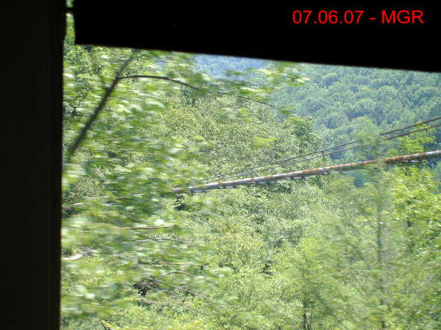 Pipe Suspension Bridge, Now Used For Fiber, Lehigh Gorge Scenic Railway
