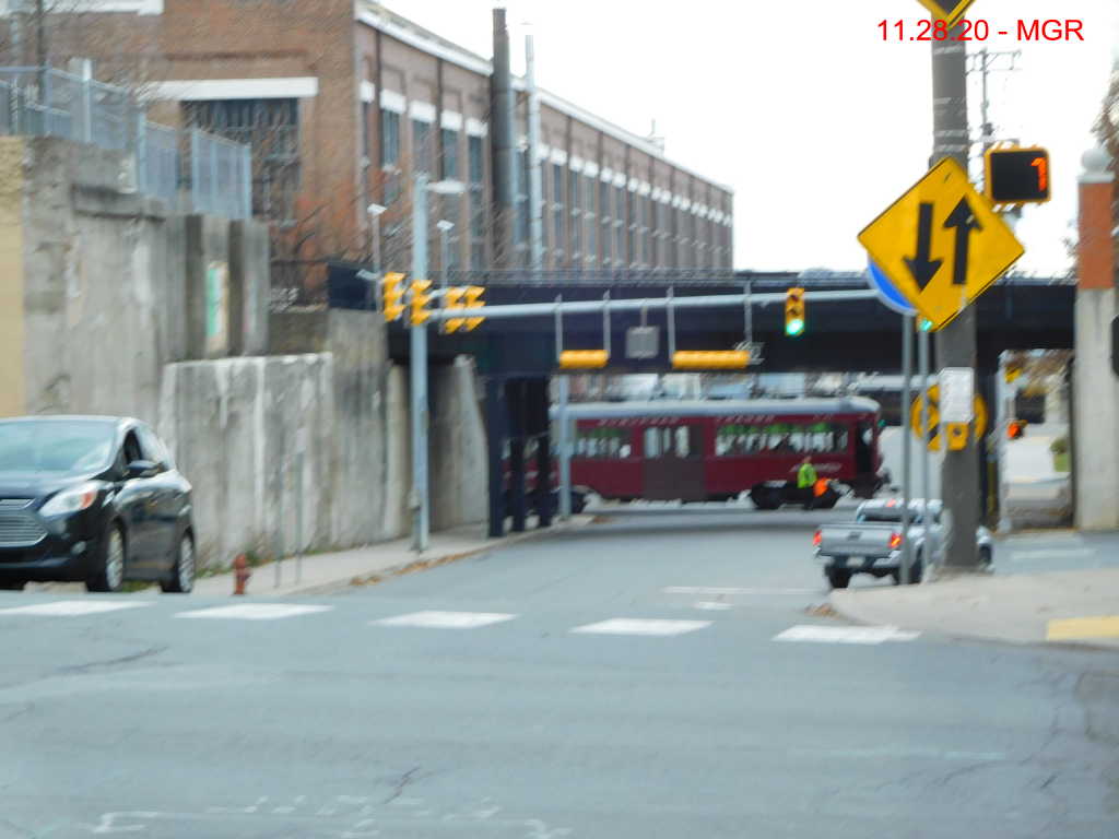 Trolley Crosses Street In Scranton