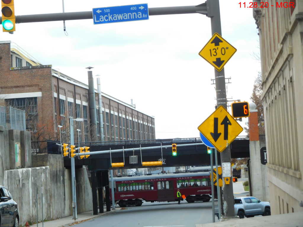 Trolley Crosses Street In Scranton