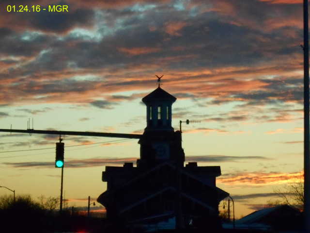 CNJ Station in Wilkes-Barre during a cold winter sunset. 