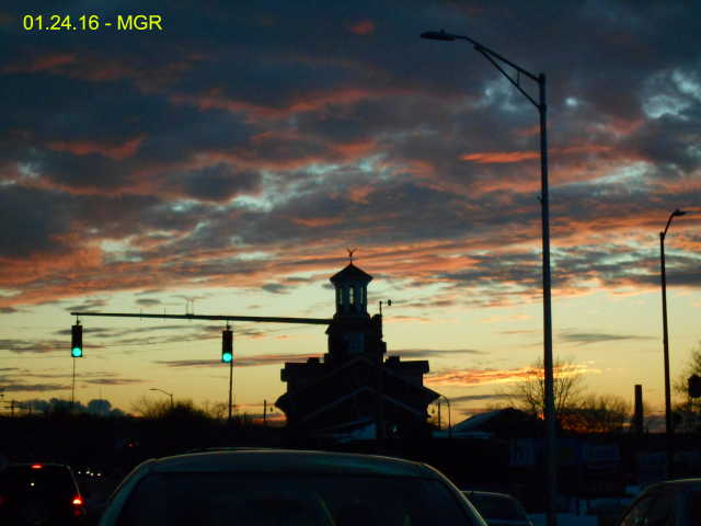 CNJ Station in Wilkes-Barre during a cold winter sunset. 