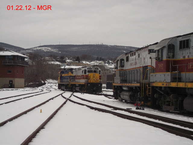 Sightings 01.22.12  /  Locomotives at Steamtown on a Snowy Day