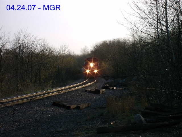 Sightings 04.24.07, Train at Hudson, Washout site