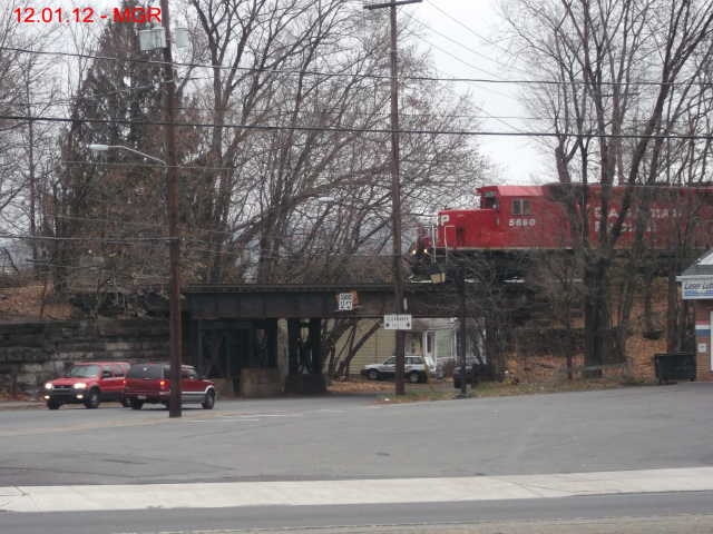 Sightings 12.01.12  /  Train at Luzerne Street, Scranton