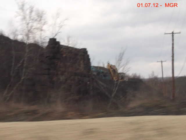 Coal Removed Behind Laurel Line Abutment